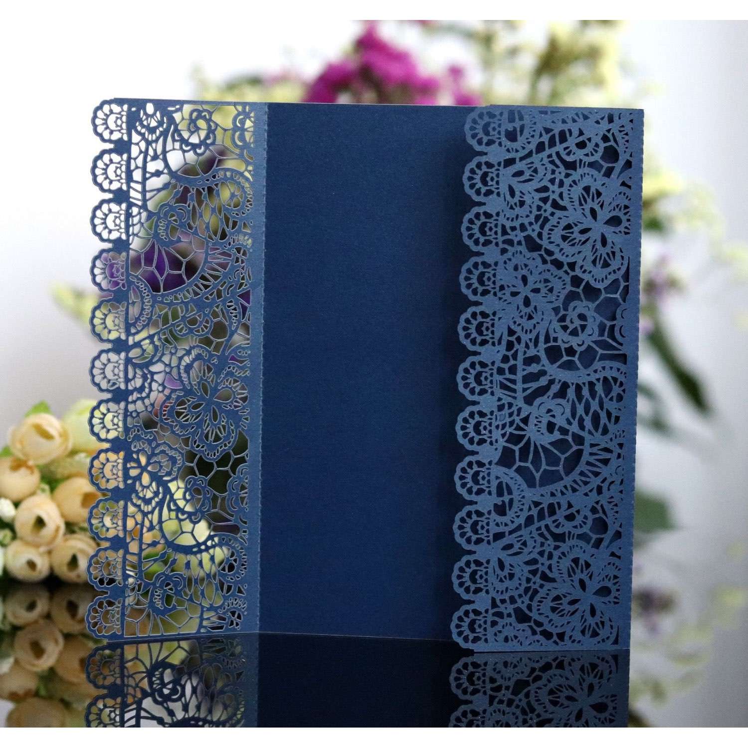 Wholesale Invitation Holder Laser Cut Paper Holiday Greeting Card Latest Wedding Invitation